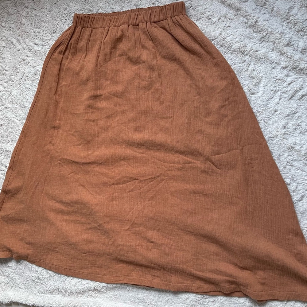 Orange Gauze Skirt with Lining